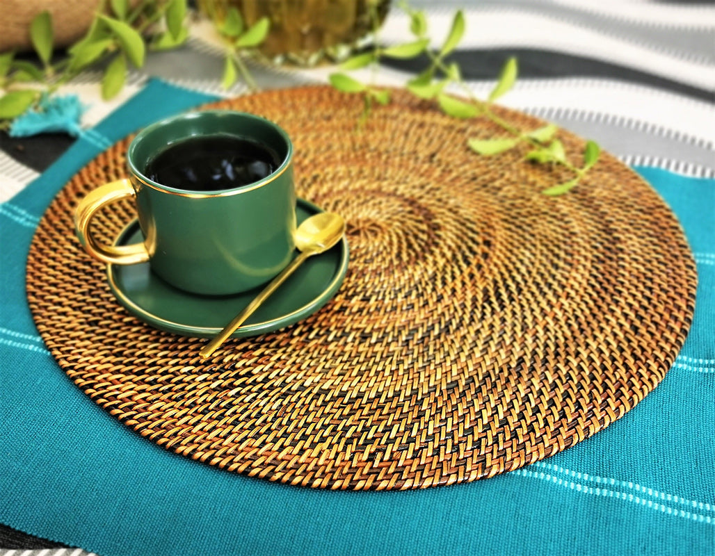 Round Placemat, 15" Plain, Set of 4