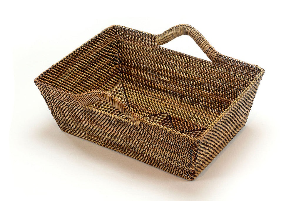 Rectangular Bread Basket with Handles, Medium