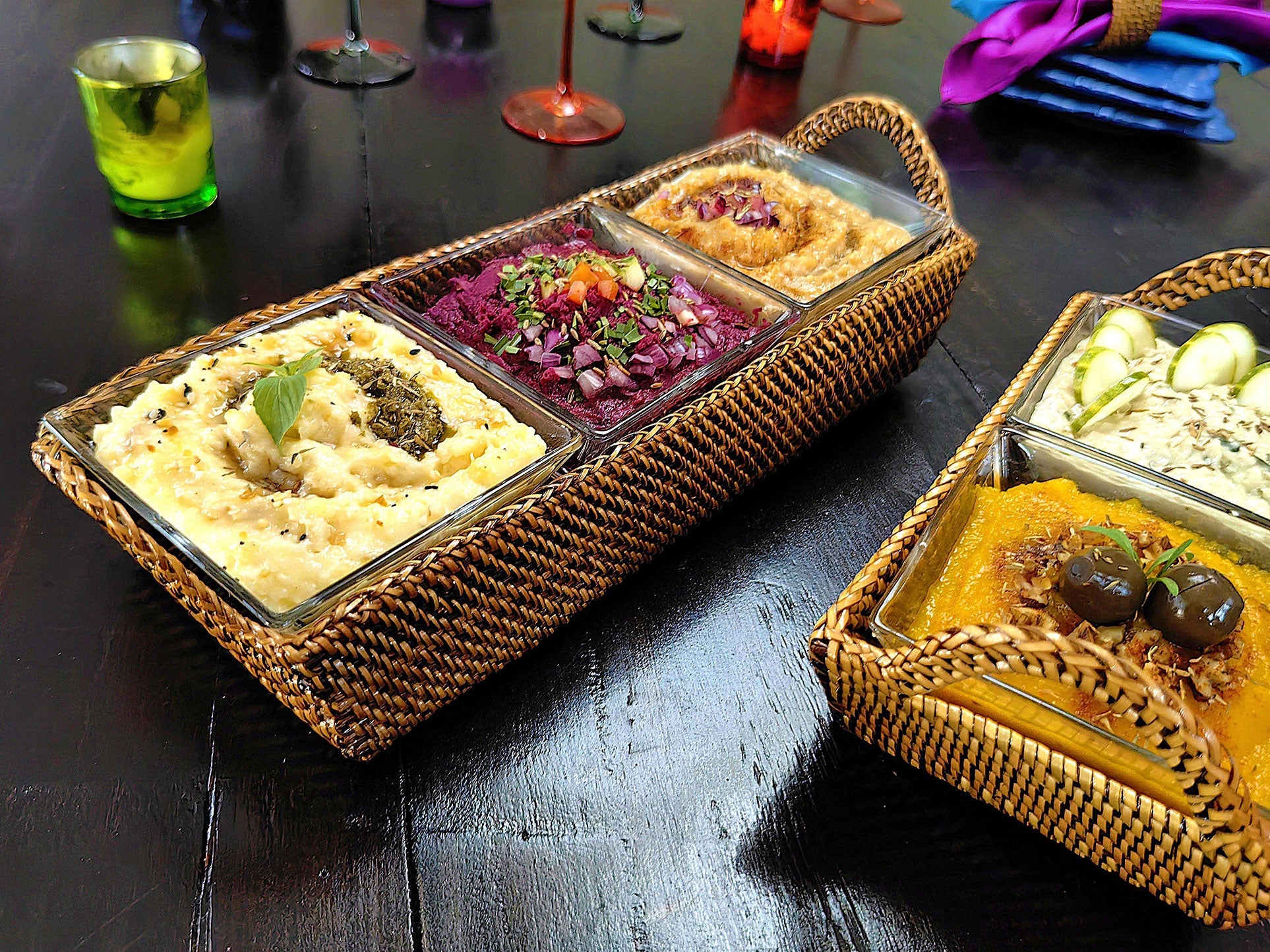 Sectional Server, 3 Sections, Includes 3 Glass Dishes