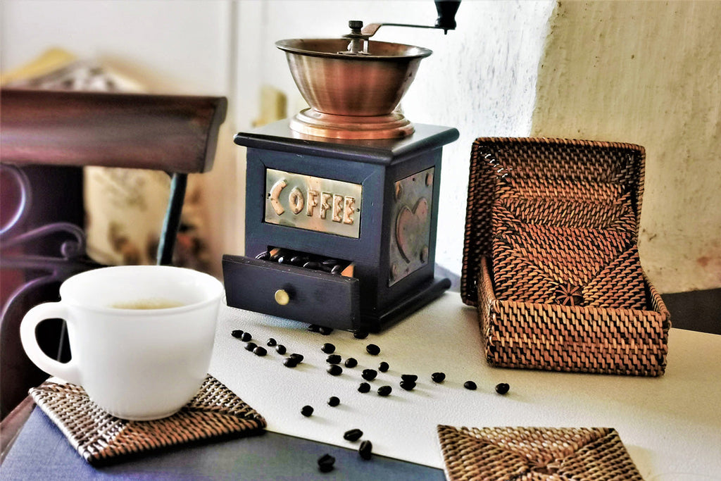 Square Coaster Set of 6 with Holder