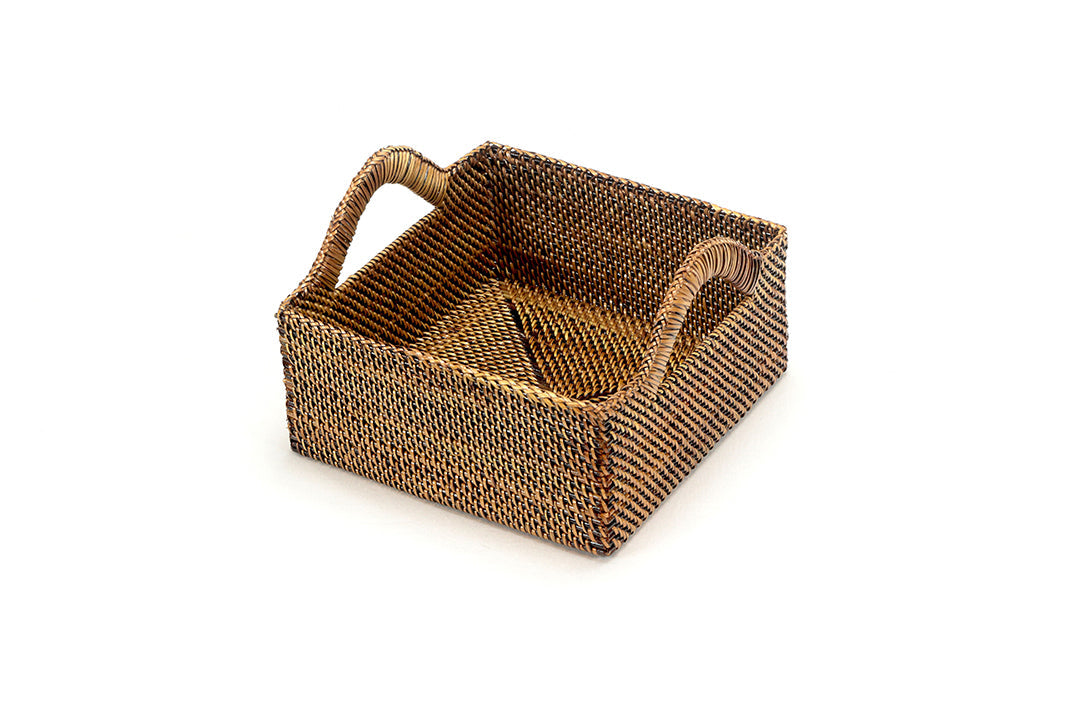 Square Basket with Handles, Medium