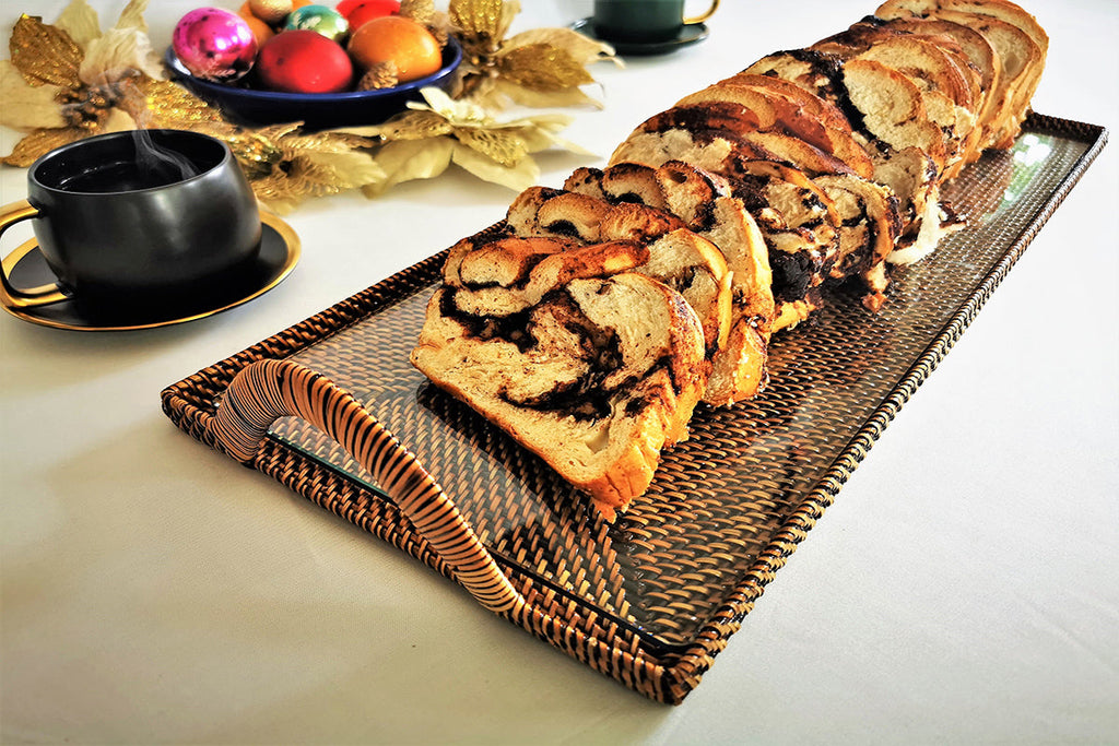 Rectangular Cocktail Tray with Glass