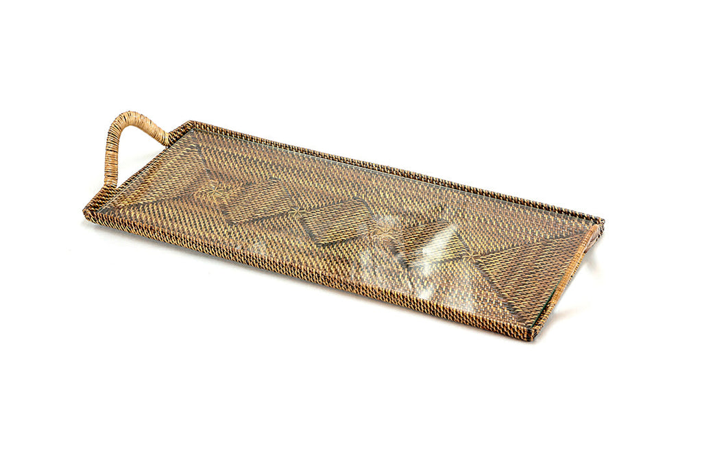 Rectangular Cocktail Tray with Glass