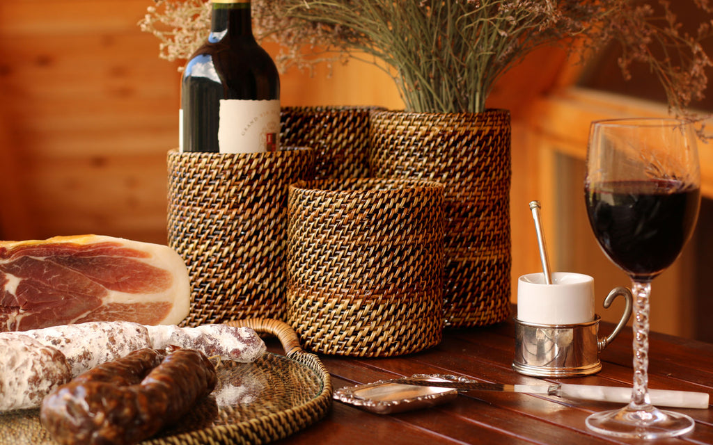 Woven Flatware Caddy Basket